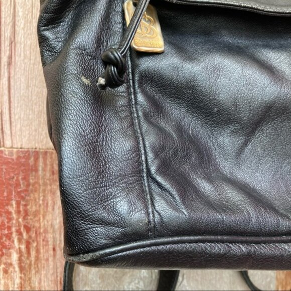 Silver Blue Leather Bucket Bag Backpack - Picture 3 of 11